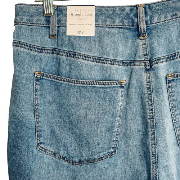 NWT Talbots Jeans Woman's 16W Plus Denim High Waist Straight Leg Denim - Picture 5 of 15